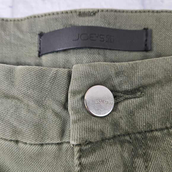 Joe's Women's Jeans Straight High Rise Light Olive Green Raw Hem size 27 - Picture 8 of 16